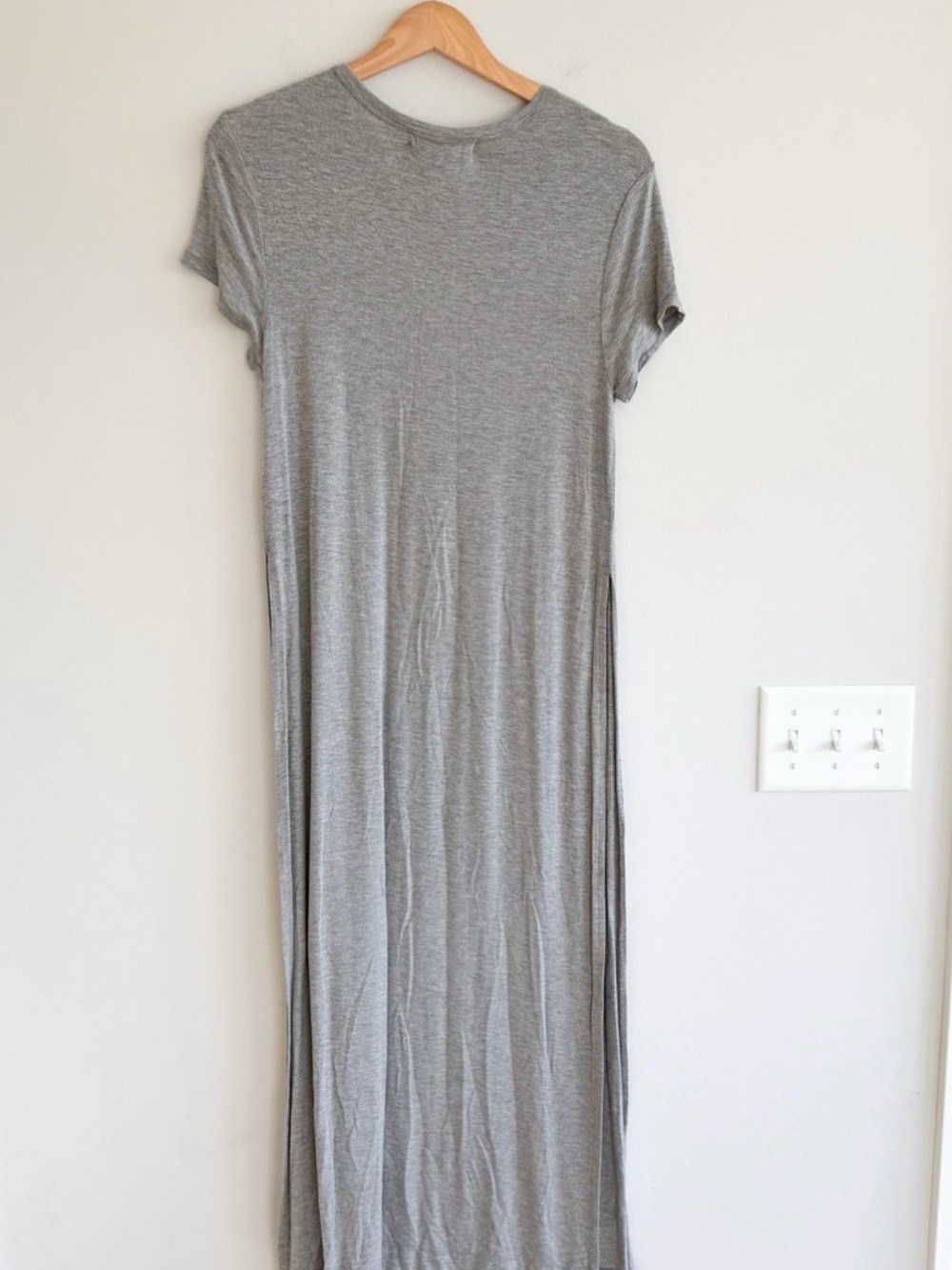 Free People Beach Gray Maxi T-Shirt Dress - Picture 2 of 4